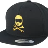 Motor-Born To Ride Helmbones Black Snapback -