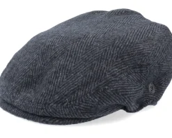 Clearance Jaxon & James Herringbone Charcoal Flat Cap -