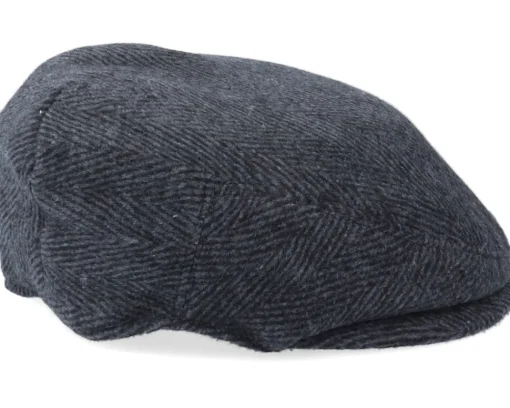 Clearance Jaxon & James Herringbone Charcoal Flat Cap -