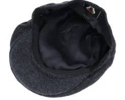 Clearance Jaxon & James Herringbone Charcoal Flat Cap -