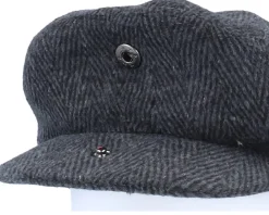 Clearance Jaxon & James Herringbone Charcoal Flat Cap -