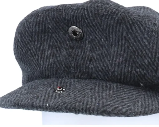 Clearance Jaxon & James Herringbone Charcoal Flat Cap -