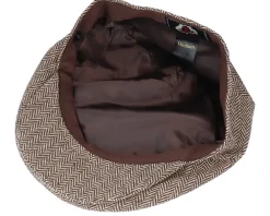 Fashion Jaxon & James Herringbone Dark Brown Flat Cap -