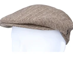 Fashion Jaxon & James Herringbone Dark Brown Flat Cap -