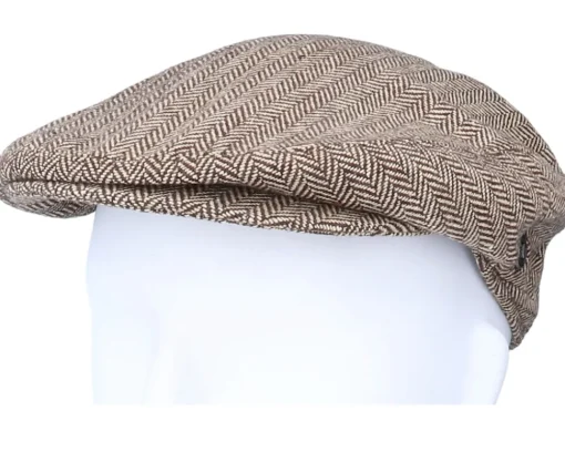 Fashion Jaxon & James Herringbone Dark Brown Flat Cap -