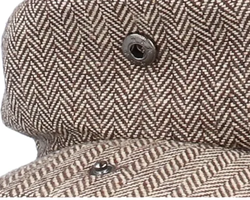 Fashion Jaxon & James Herringbone Dark Brown Flat Cap -