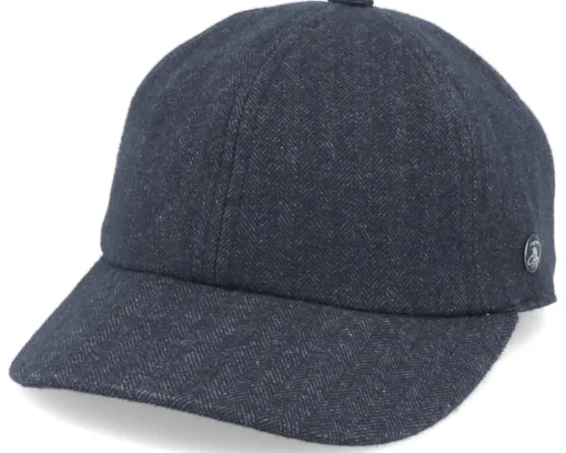 Adjustable-City Sport Herringbone Softfix Black Dad Cap -