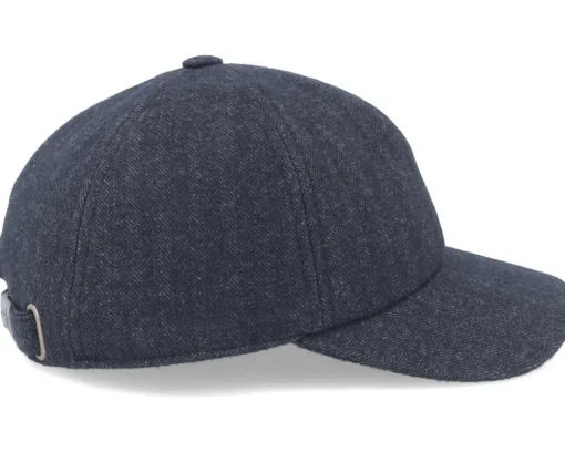 Adjustable-City Sport Herringbone Softfix Black Dad Cap -