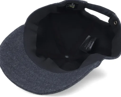 Adjustable-City Sport Herringbone Softfix Black Dad Cap -