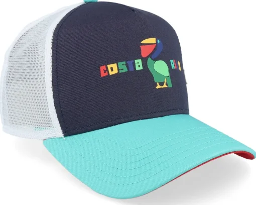 Trucker-Coastal Hft Costa Rica White/Navy/Turqouise Trucker -