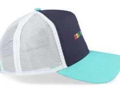 Trucker-Coastal Hft Costa Rica White/Navy/Turqouise Trucker -
