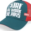 Trucker-Coastal Hft She Pays Red/Petrol A-Frame Trucker -