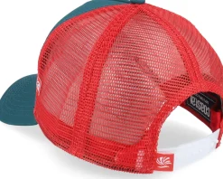 Trucker-Coastal Hft She Pays Red/Petrol A-Frame Trucker -