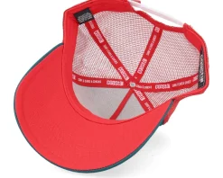 Trucker-Coastal Hft She Pays Red/Petrol A-Frame Trucker -