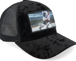 Best Iconic Hockey Player Blue White Color Velvet Black A-Frame Trucker -