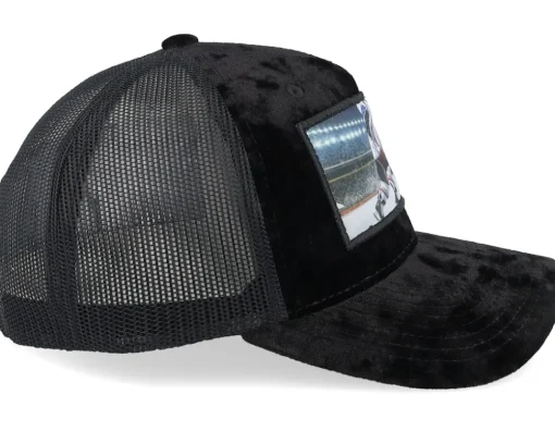 Best Iconic Hockey Player Blue White Color Velvet Black A-Frame Trucker -