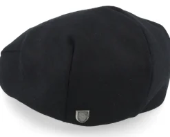 Flat Caps-Brixton Hooligan Baggy Reserve Snap Black Flat Cap -