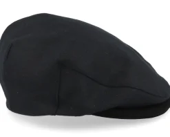 Flat Caps-Brixton Hooligan Baggy Reserve Snap Black Flat Cap -