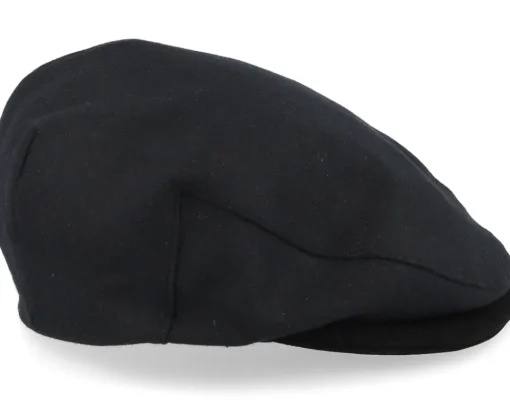 Flat Caps-Brixton Hooligan Baggy Reserve Snap Black Flat Cap -