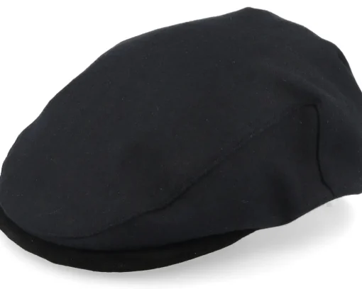 Flat Caps-Brixton Hooligan Baggy Reserve Snap Black Flat Cap -