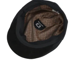 Flat Caps-Brixton Hooligan Baggy Reserve Snap Black Flat Cap -