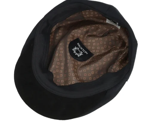 Flat Caps-Brixton Hooligan Baggy Reserve Snap Black Flat Cap -