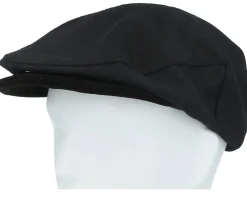 Flat Caps-Brixton Hooligan Baggy Reserve Snap Black Flat Cap -