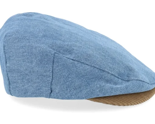 Flat Caps-Brixton Hooligan Denim/Corduroy Snap Flat Cap -