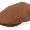 Flat Caps-Brixton Hooligan Flannel Tobacco Brown Snap Cap -
