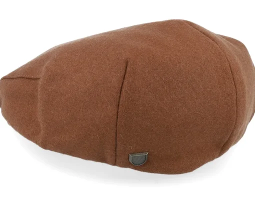 Flat Caps-Brixton Hooligan Flannel Tobacco Brown Snap Cap -