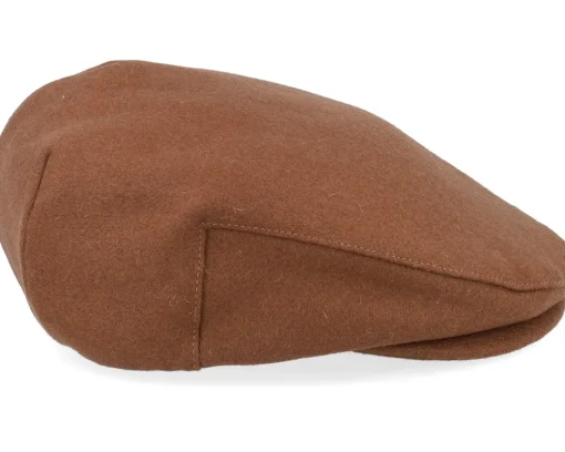 Flat Caps-Brixton Hooligan Flannel Tobacco Brown Snap Cap -