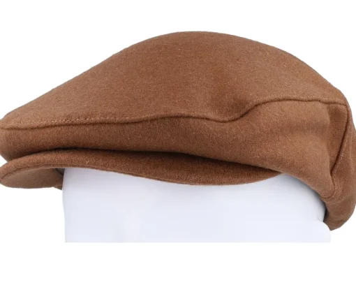 Flat Caps-Brixton Hooligan Flannel Tobacco Brown Snap Cap -
