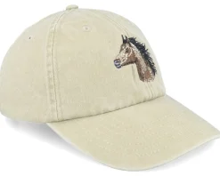 New Wild Spirit Horse Embroidery Khaki Dad Cap -