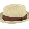 Discount Brixton Horton Cb Packable Fedora Dark Tan/Light Brown Straw Hat -