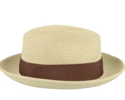 Discount Brixton Horton Cb Packable Fedora Dark Tan/Light Brown Straw Hat -