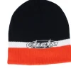 Traditional Beanies-Volcom Hot Tune /White/Orange Beanie - Black