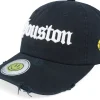 Dad Cap-Lucid Smile Houston 3d Script Destroyed Black Dad Cap -