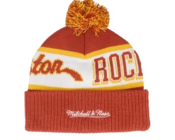 Outlet Mitchell & Ness Houston Rockets Block Sweep Knit Hwc Pom - Red