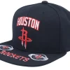 Snapback-Mitchell & Ness Houston Rockets Front Loaded Black Snapback -