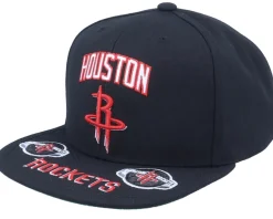 Snapback-Mitchell & Ness Houston Rockets Front Loaded Black Snapback -