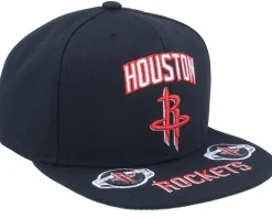 Snapback-Mitchell & Ness Houston Rockets Front Loaded Black Snapback -