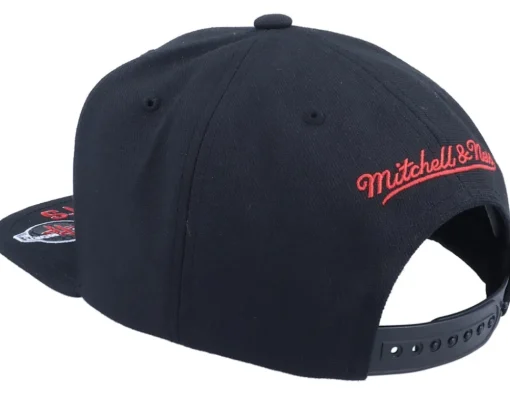 Snapback-Mitchell & Ness Houston Rockets Front Loaded Black Snapback -