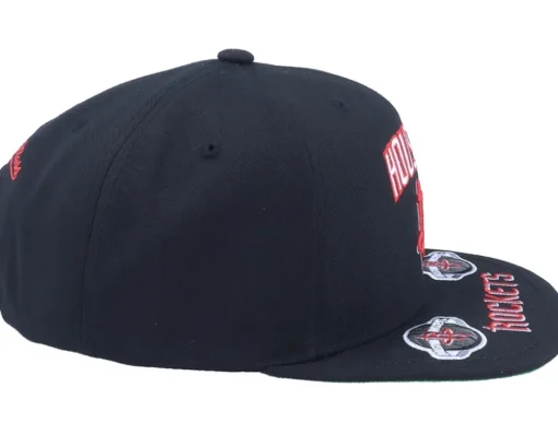 Snapback-Mitchell & Ness Houston Rockets Front Loaded Black Snapback -