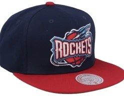 Snapback-Mitchell & Ness Houston Rockets Team 2 Tone 2.0 Navy/Red Snapback - Blue