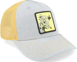 Trucker-Public Domain Hydrangea And Swallow Heather Grey/Gold Trucker -