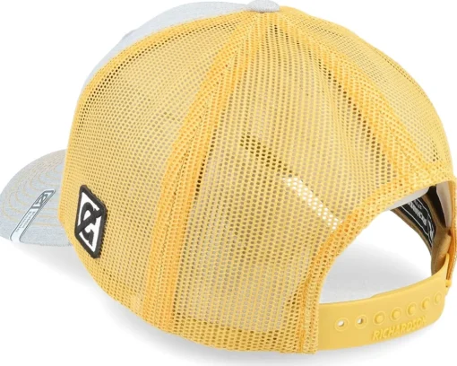 Trucker-Public Domain Hydrangea And Swallow Heather Grey/Gold Trucker -