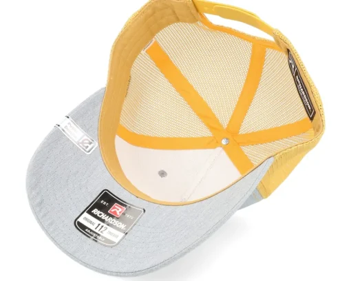 Trucker-Public Domain Hydrangea And Swallow Heather Grey/Gold Trucker -