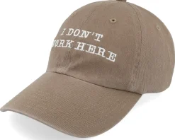 Dad Cap-Iconic I Dont Work Here Driftwood Dad Cap - Beige