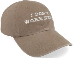 Dad Cap-Iconic I Dont Work Here Driftwood Dad Cap - Beige