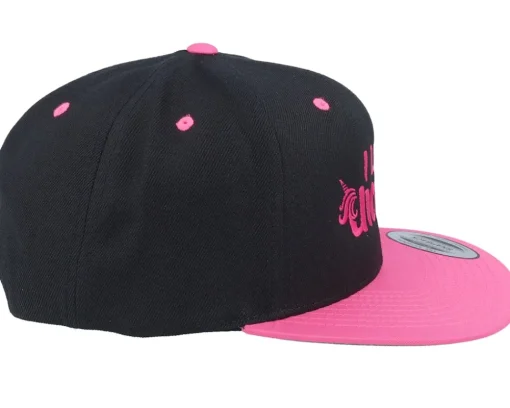 Snapback-Unicorns I Love Black/Neon Pink Snapback -